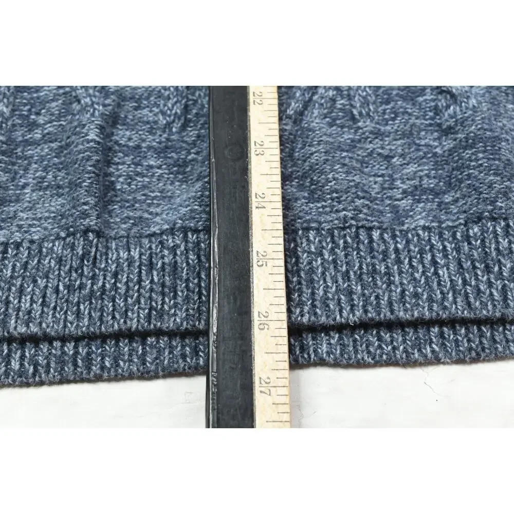 Carbon 2 Cobalt Cableknit Sweater Mens Large Blue Cotton Long Sleeve Pullover